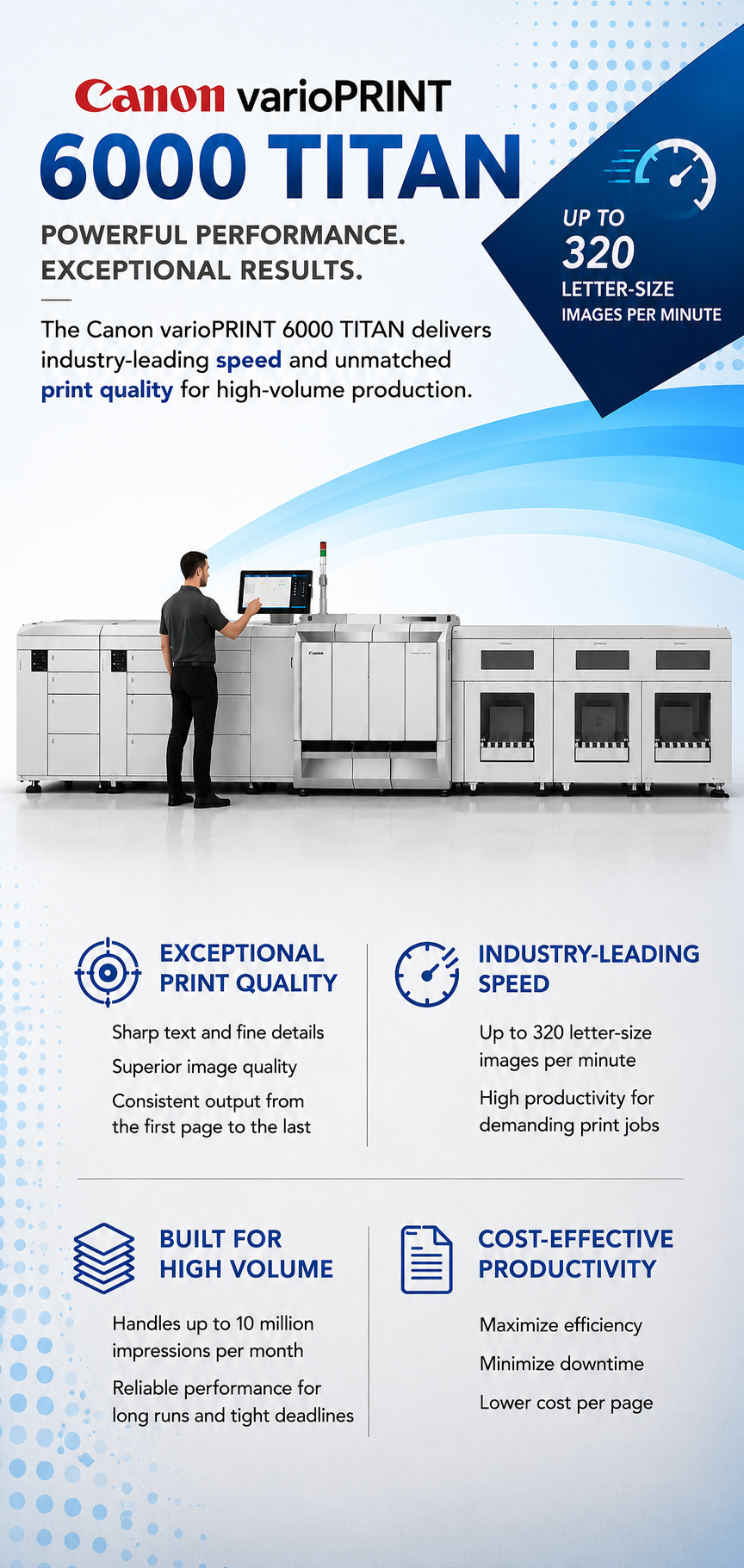 Canon varioPRINT 6000 TITAN high-speed production printing press used by Best Value Copy for professional-quality, high-volume printing.